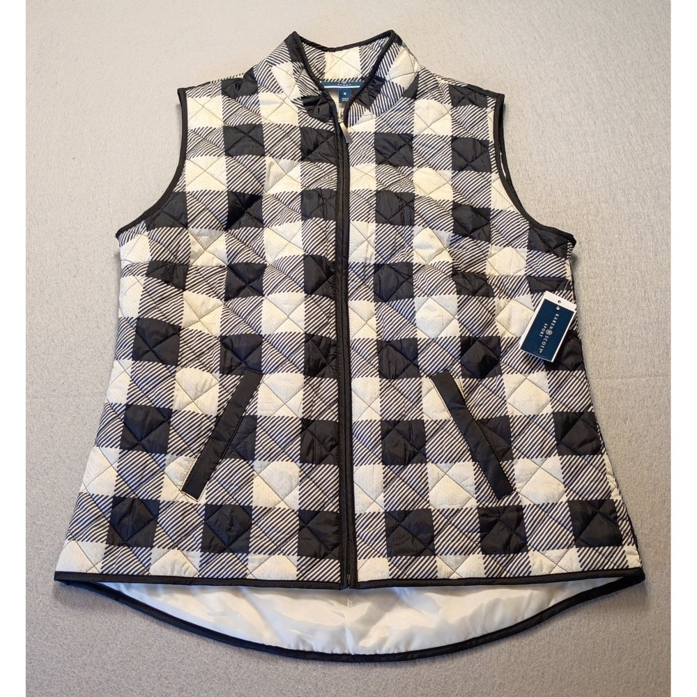 Karen Scott Sport‎ Women's Quilted Checkered Zip Up Vest- Size M